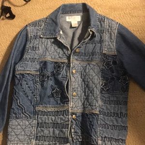 Soft denim embroidered jacket